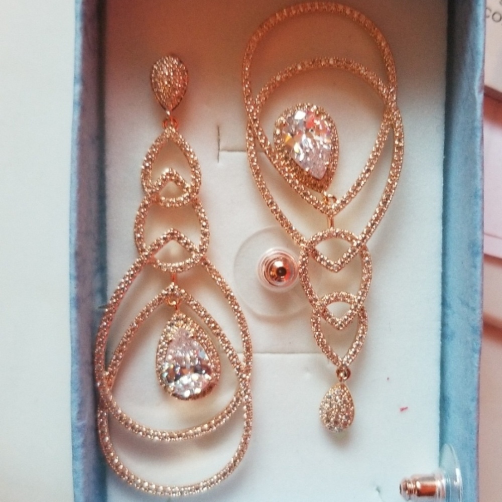 3/$35 Dangle Rose Gold Earings